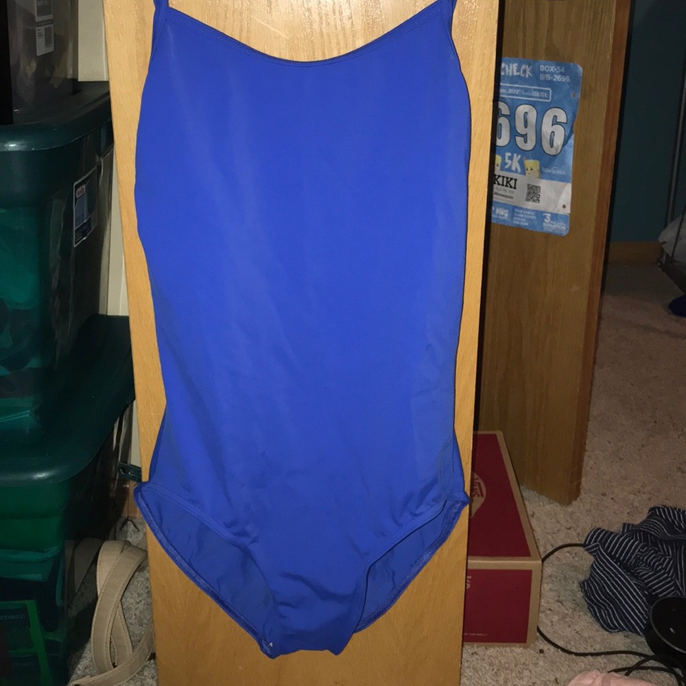 blue dance leotard